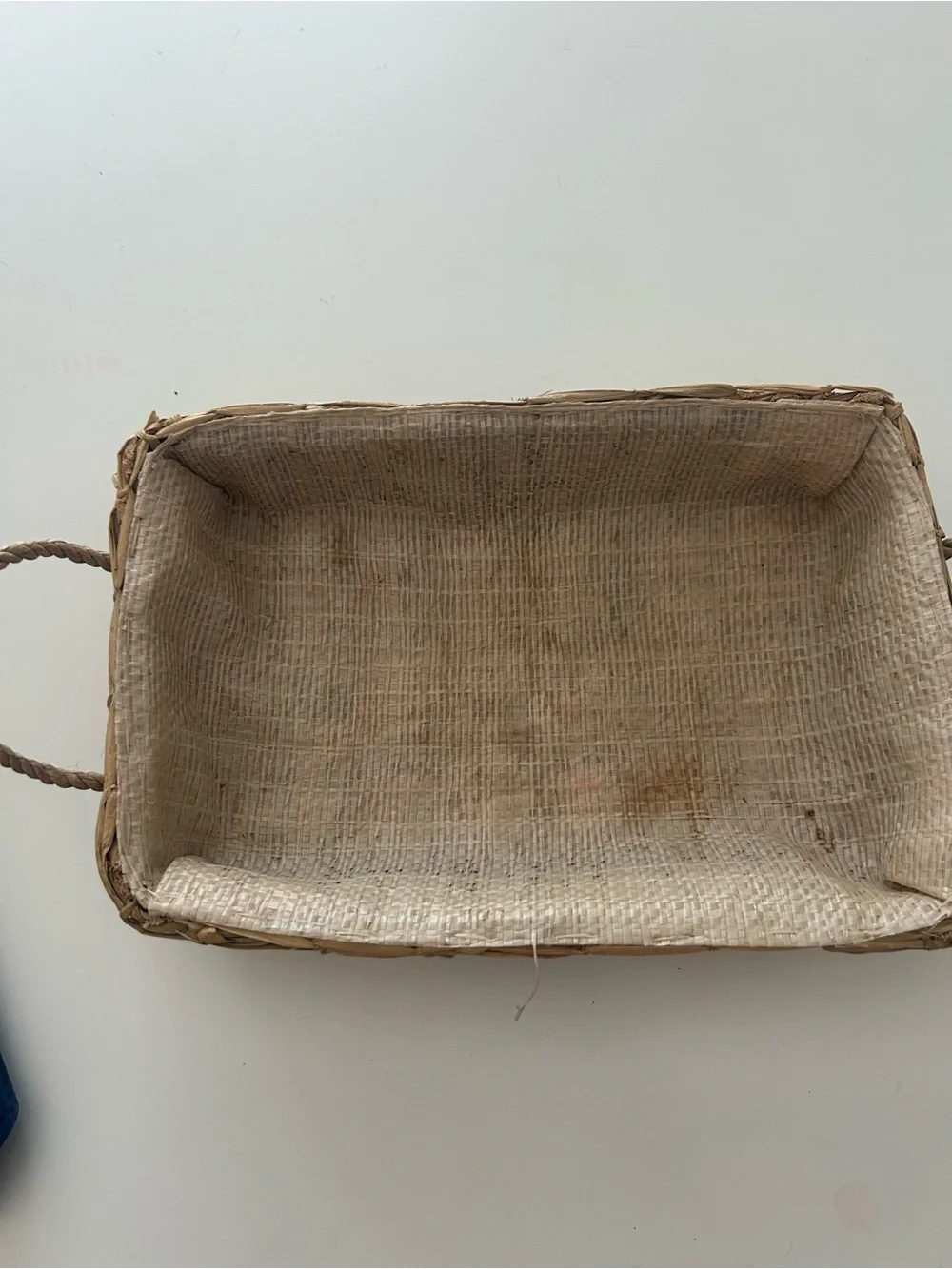 Vintage hand Woven Fruit Accent Serving Tray casserole carrier in Natural Beige